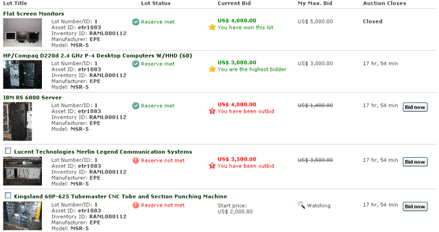 Bid Manager screenshot